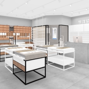 Mix Material Optical Island | Split Modular Eyewear Display Table - Sunzen 4 Mix Material Optical Island | Split Modular Eyewear Display Table – Sunzen
