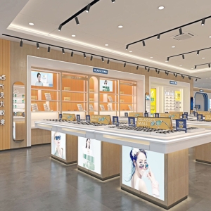 Triple Module Eyewear Island | Backlit Poster Optician Counter - Sunzen 3 Triple Module Eyewear Island | Backlit Poster Optician Counter – Sunzen
