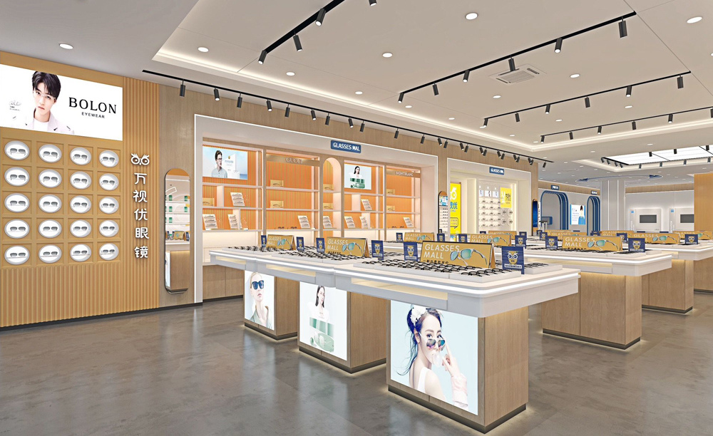 Triple Module Eyewear Island | Backlit Poster Optician Counter – Sunzen
