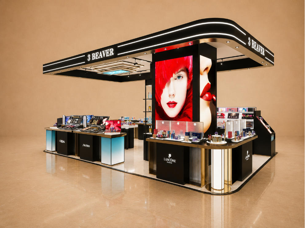 Mall Cosmetic Kiosk | Full Roof LED Billboard Beauty Booth - Sunzen