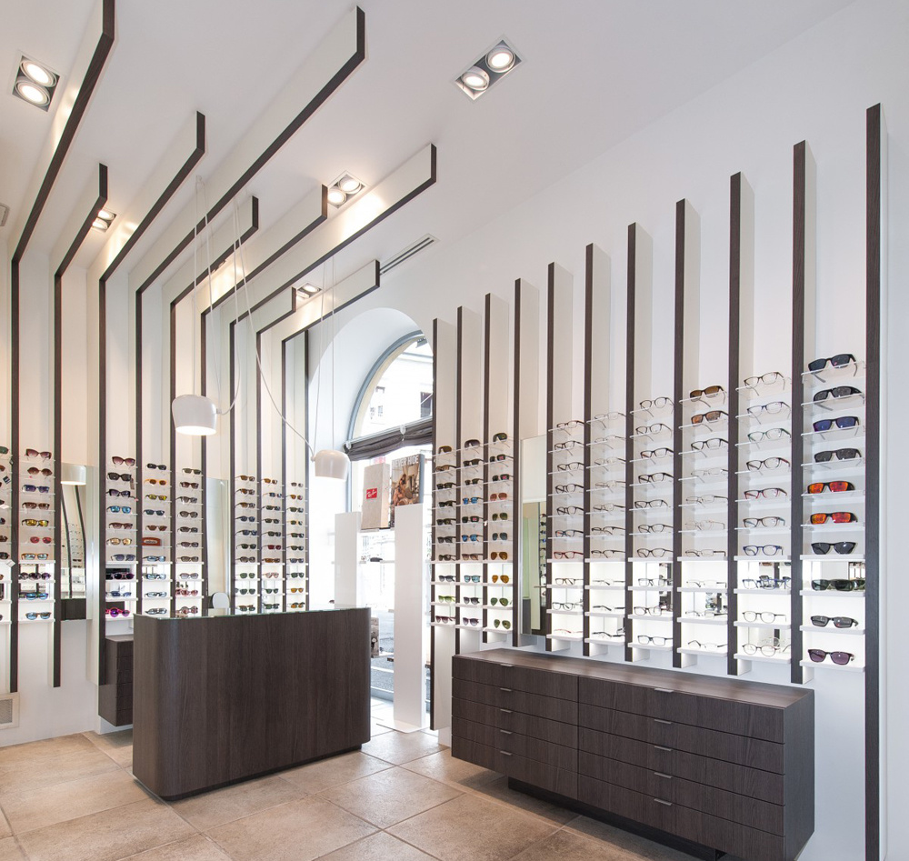 Slat Wall Eyewear Rack | Vertical Partition Optical Display Wall – Sunzen