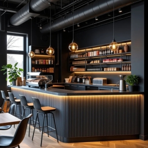 Modern Coffee Shop Interior Design & Custom Fixtures Manufacturers 3 Modern Coffee Shop Interior Design & Custom Fixtures Manufacturers