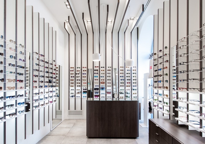 Slat Wall Eyewear Rack | Vertical Partition Optical Display Wall - Sunzen