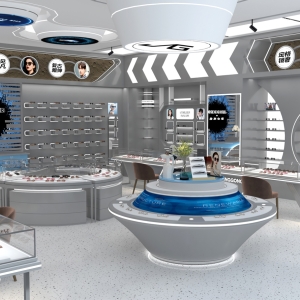 Round Tier Optical Island | Central Glass Dome Eyewear Showcase – Sunzen