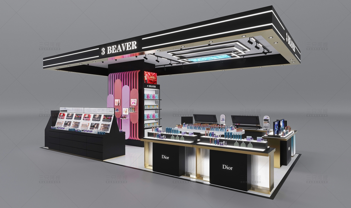 Mall Cosmetic Kiosk | Full Roof LED Billboard Beauty Booth – Sunzen