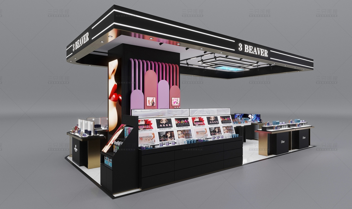 Mall Cosmetic Kiosk | Full Roof LED Billboard Beauty Booth – Sunzen