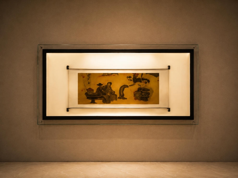 Double-Framed Horizontal Document Display Case | Museum Showcase