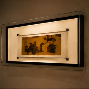 Double-Framed Horizontal Document Display Case | Museum Showcase 6 Double-framed horizontal document display case different angle view