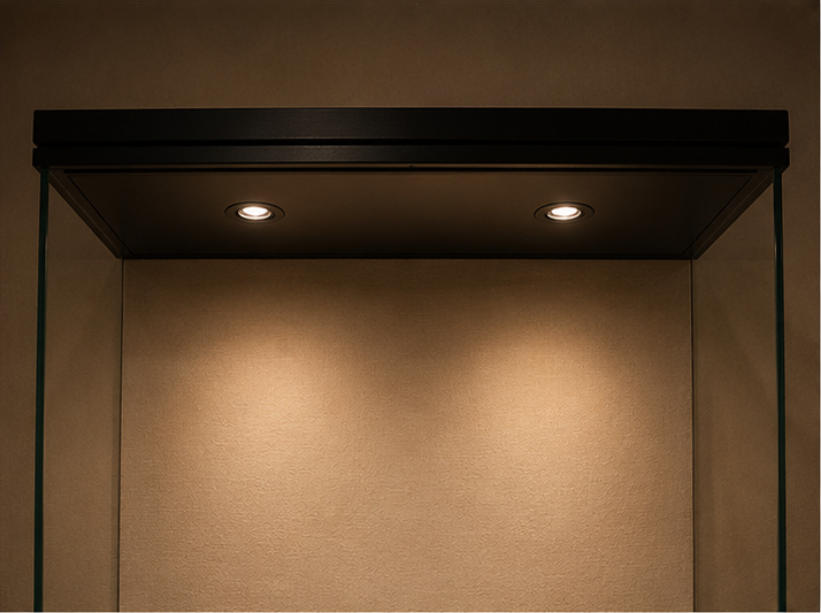 Integrated lighting effect and artifact display arrangement 1