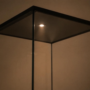 Tall Vertical Pedestal Bronze Artifact Display Case | Museum Showcase 4 Integrated lighting effect and bronze artifact display arrangement