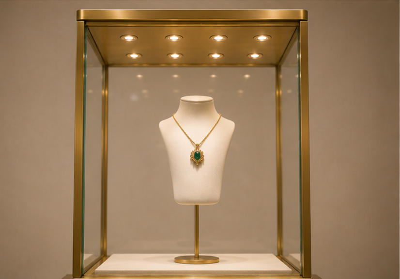 LED illuminated jewelry tower display