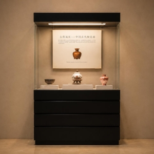 Multi-Tier Pedestal Artifact Display Cabinet | Museum Showcase 2 Multi-Tier Pedestal Artifact Display Cabinet | Museum Showcase