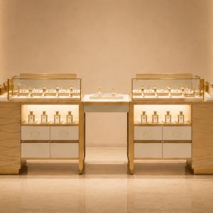 Perfume Display Island | Lit Scent Glass Cabinet - Sunzen 2 Perfume Display Island | Lit Scent Glass Cabinet - Sunzen