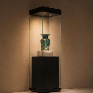 Recessed Single-Artifact Museum Display Case | Vertical Showcase 6 Recessed single-artifact museum display case different angle view