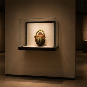 Square Wall-Mounted Artifact Display Niche | Museum Showcase 3 Square wall-mounted display niche in museum setting
