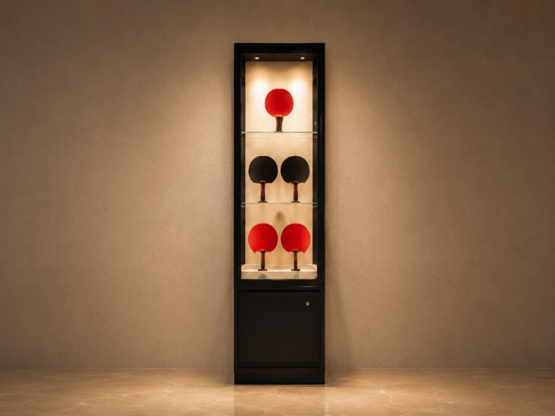 Tall Wall-Mounted Sports Memorabilia Display Case | Museum Showcase