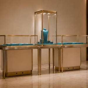 Asymmetric Mixed-Height Jewelry Display Console | Tower + Case Set 4 Asymmetric Mixed-Height Jewelry Display Console | Tower + Case Set