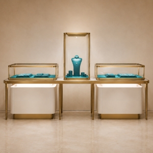 Asymmetric Mixed-Height Jewelry Display Console | Tower + Case Set 2 Asymmetric Mixed-Height Jewelry Display Console | Tower + Case Set
