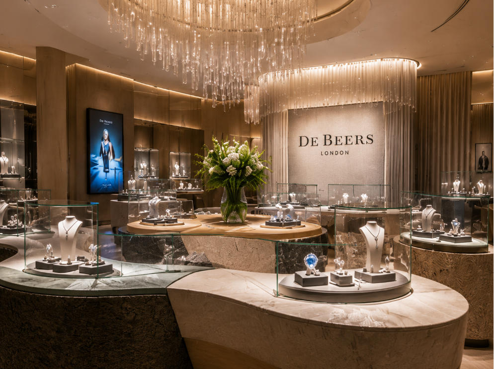 African Texture Display Podiums | De Beers Paris Global Flagship