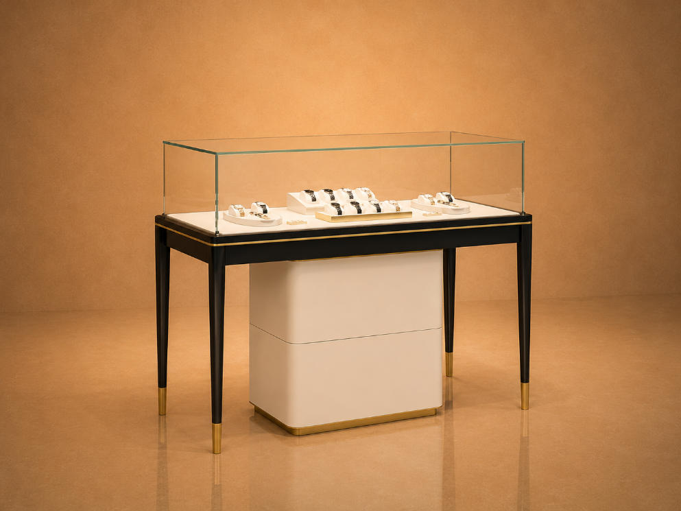 Carbon Watch Cabinet | Single Tier Pull-Out Counter Vitrine - Sunzen 1 Carbon Watch Cabinet | Single Tier Pull-Out Counter Vitrine - Sunzen