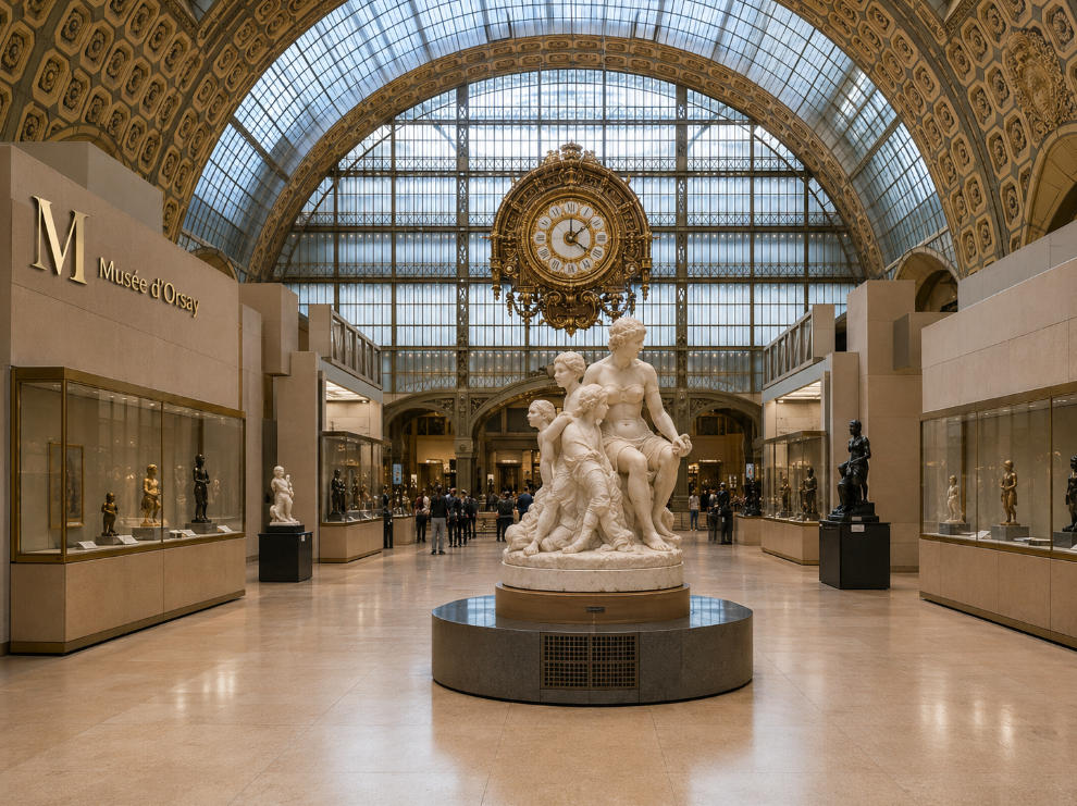 French Art Vitrine | Impression Sculpture Display Cabinet