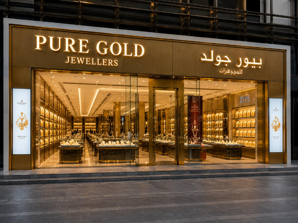 Gold Wall Vitrine – Modern Gulf Jewelry Fixtures for Large Gold Store