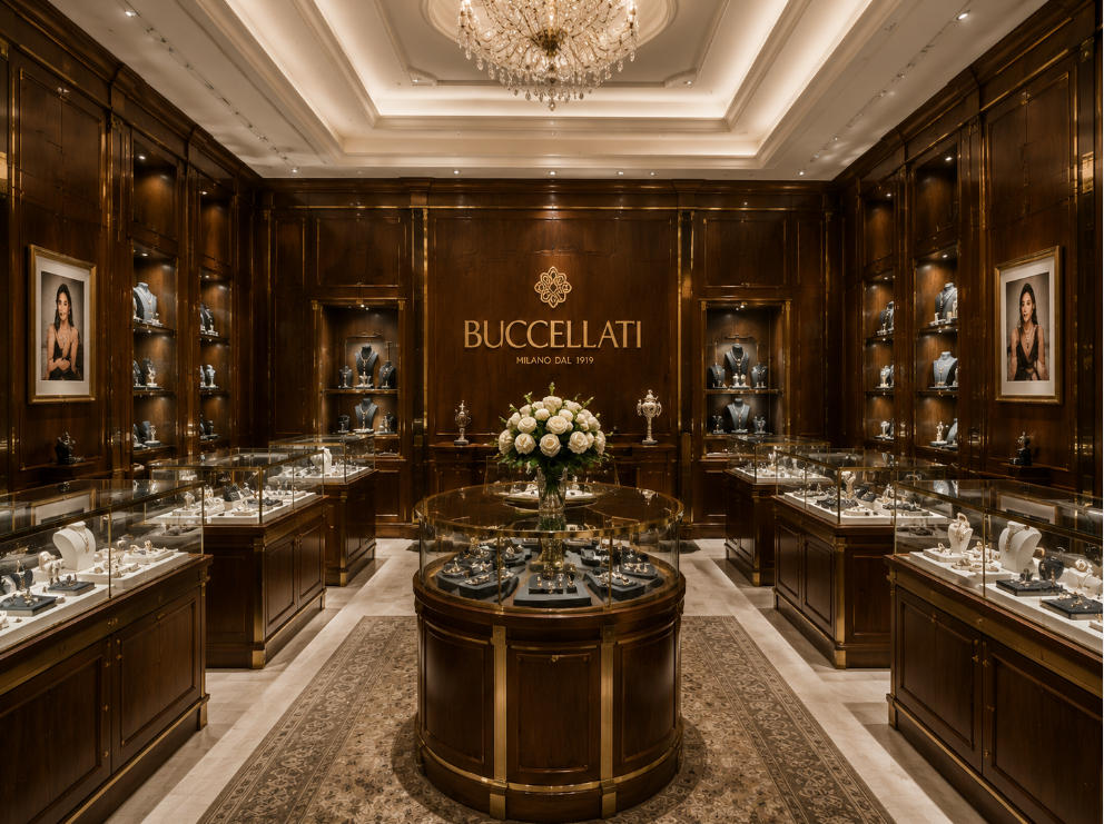 Italian Luxury Jewelry Showcase | Buccellati Milan Boutique