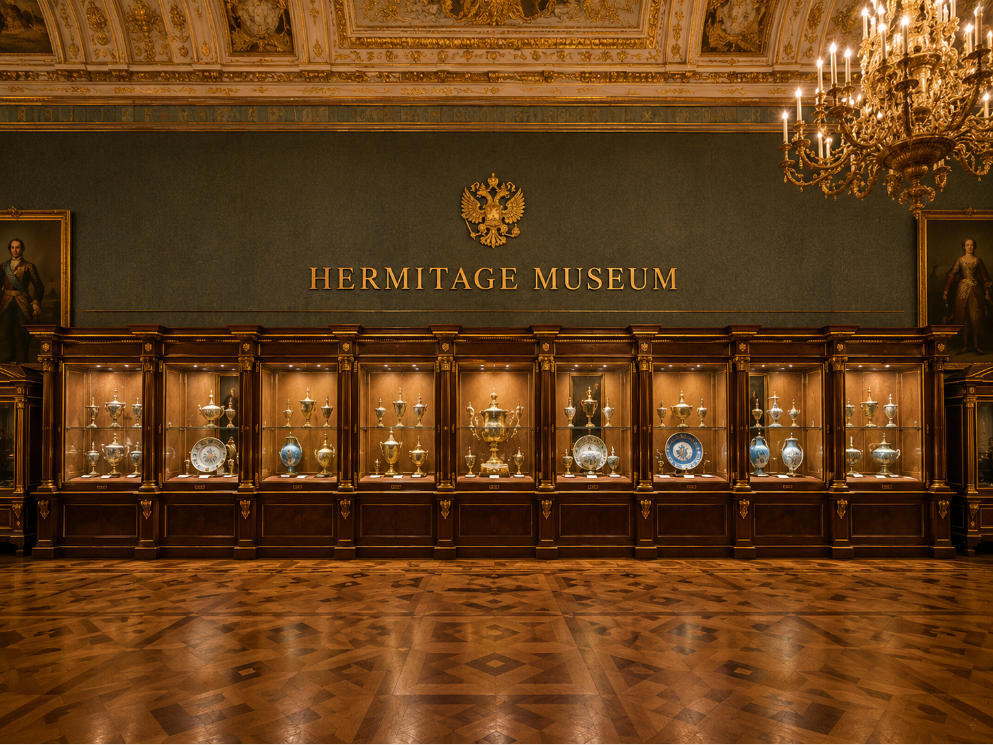 Palace Museum Display | Hermitage Royal Artifact Cabinet