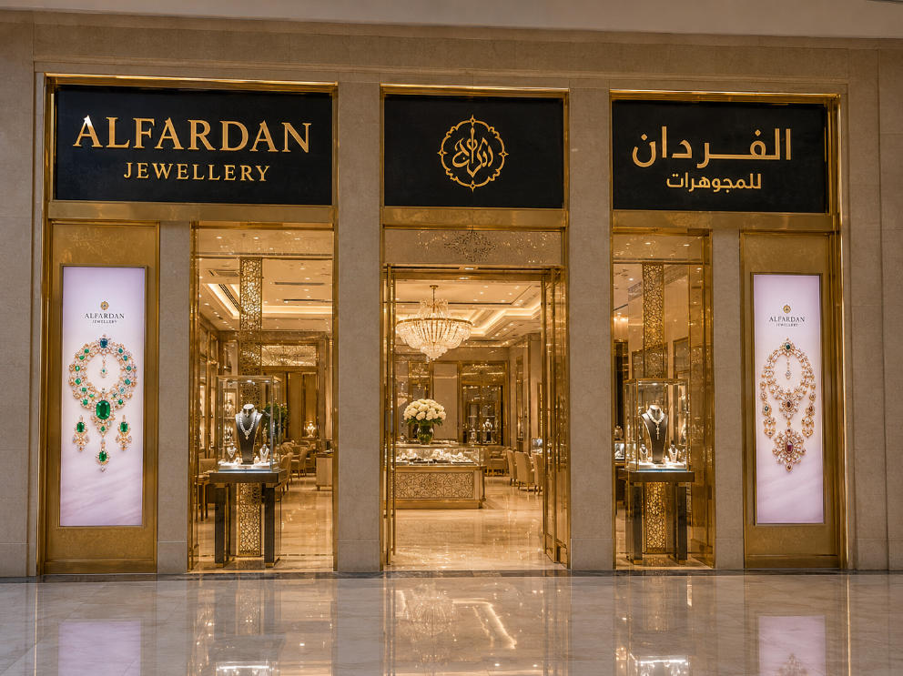 Royal Pearl Vitrine – Marble Brass High-Jewelry Fixtures for Qatar Royal Boutique