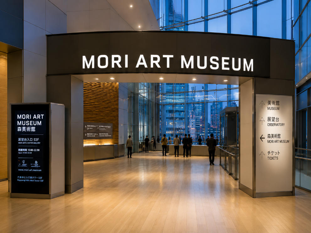 White Steel Art Cases | Mori Art Museum Tokyo Contemporary Exhibition