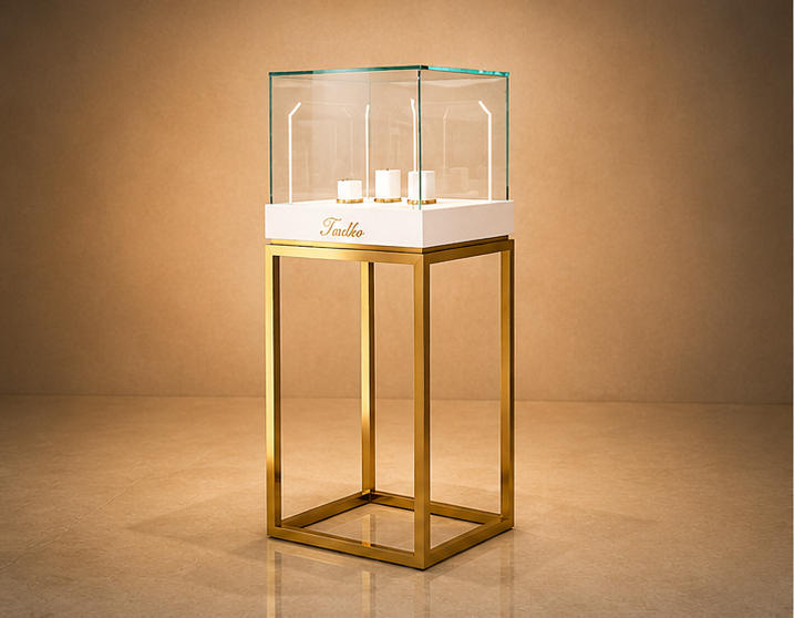 Bronze Watch Cabinet | Arched Glass Base Storage Counter Stand - Sunzen