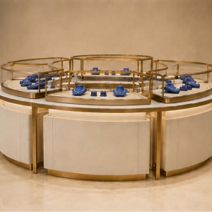 Circular Jewelry Display Island | Multi-Tier Luxury Showcase - Sunzen 2 Circular Jewelry Display Island | Multi-Tier Luxury Showcase - Sunzen
