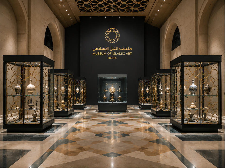 Islamic Geometric Artifact Cabinets | Museum of Islamic Art Doha