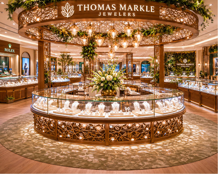 Garden Inspired Jewelry Display Cabinets | Thomas Markle Jewelers Texas