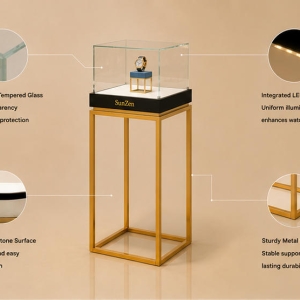 Structure diagram wall hanger rear storage bronze watch vitrine counter