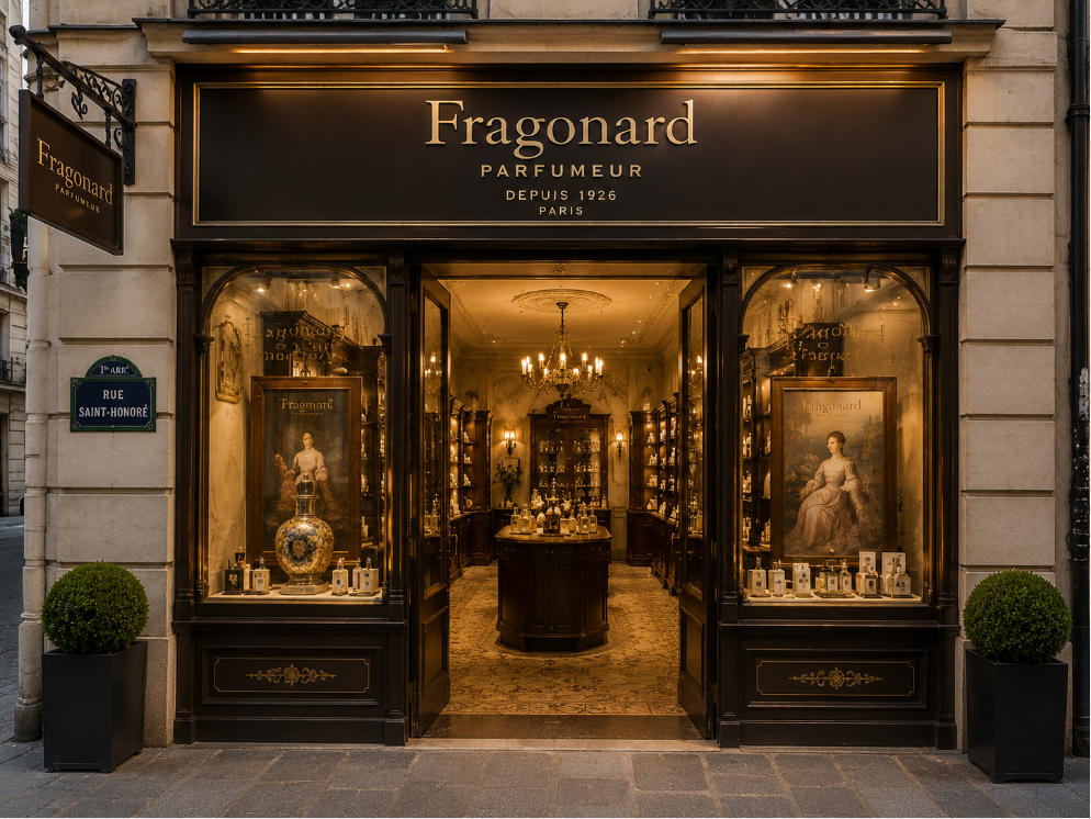 Antique Walnut Museum Vitrine – Brass Archive Perfume Island Paris Museum Shop