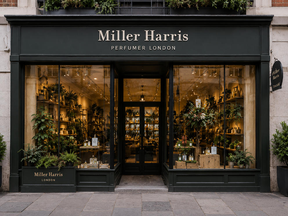 Botanical Wood Tasting Island – Open Plant Wall Vitrine British Niche Boutique