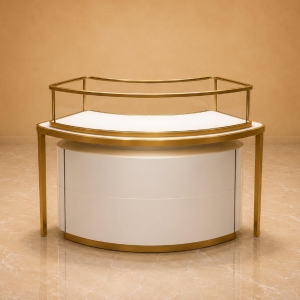 Curved Jewel Island | Semicircle Kiosk Unit Wave Metal Frame - Sunzen 2 Curved Jewel Island | Semicircle Kiosk Unit Wave Metal Frame - Sunzen