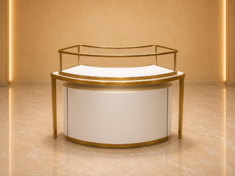 Curved Jewel Island | Semicircle Kiosk Unit Wave Metal Frame - Sunzen