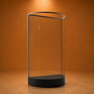 Curved Wall Mount Museum Display Case | Slim Arc Glass Museum Wall Vitrine - SUNZEN 2 Curved Wall Mount Museum Display Case | Slim Arc Glass Museum Wall Vitrine - SUNZEN
