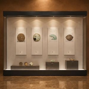 Dual-Layer Wall Vitrine | Hanging Plaque Booth Tier Podium Case Multi-Item Wall Unit Layered Metal Cabinet 2 Dual-Layer Wall Vitrine | Hanging Plaque Booth Tier Podium Case Multi-Item Wall Unit Layered Metal Cabinet