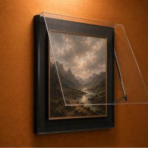 Frameless Glass Wall Museum Case | Modern Wall Mounted Museum Showcase - SUNZEN 2 Frameless Glass Wall Museum Case | Modern Wall Mounted Museum Showcase - SUNZEN