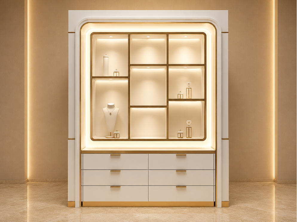 Grid Shelf Cabinet | Drawer Jewel Wallcase Backlit Niche Unit - Sunzen 1 Grid Shelf Cabinet | Drawer Jewel Wallcase Backlit Niche Unit - Sunzen