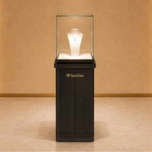 Jewelry square tall pedestal tower | Cube Glass Bust Jade Necklace Showcase – Sunzen 2 Jewelry square tall pedestal tower | Cube Glass Bust Jade Necklace Showcase – Sunzen