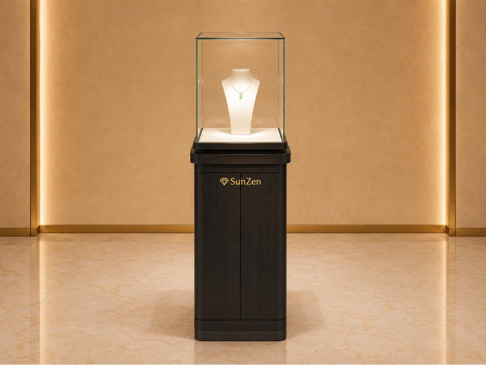Jewelry square tall pedestal tower | Cube Glass Bust Jade Necklace Showcase – Sunzen 1 Jewelry square tall pedestal tower | Cube Glass Bust Jade Necklace Showcase – Sunzen