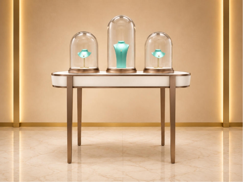 Multi Compartment Jewelry Front Showcase | Boutique Window Front Display Counter - SUNZEN