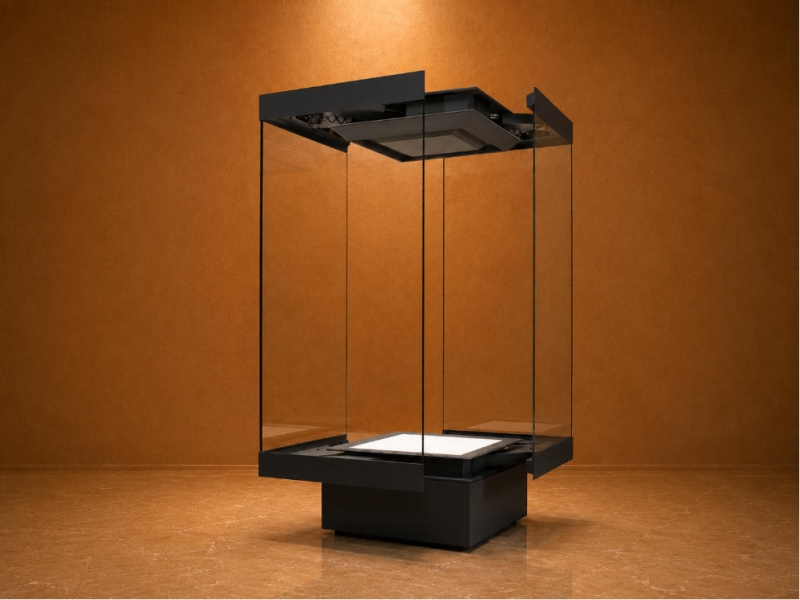 Museum Diagonal Hydraulic Showcase Diagonal Side Hydraulic Lift Anti-UV Museum Display Case - SUNZEN