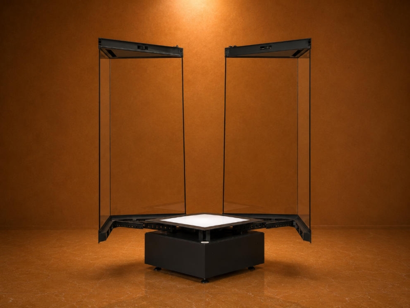 Museum Display Cabinet | Dual Wing Hydraulic Opening Showcase - SUNZEN