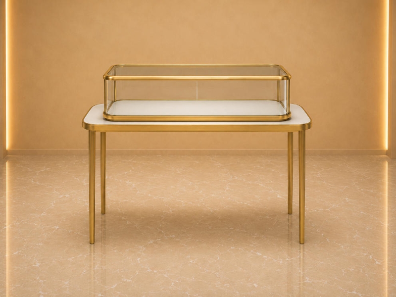 Raised Long Vitrine | Elevated Counter Stand Four Leg Slim Table - Sunzen