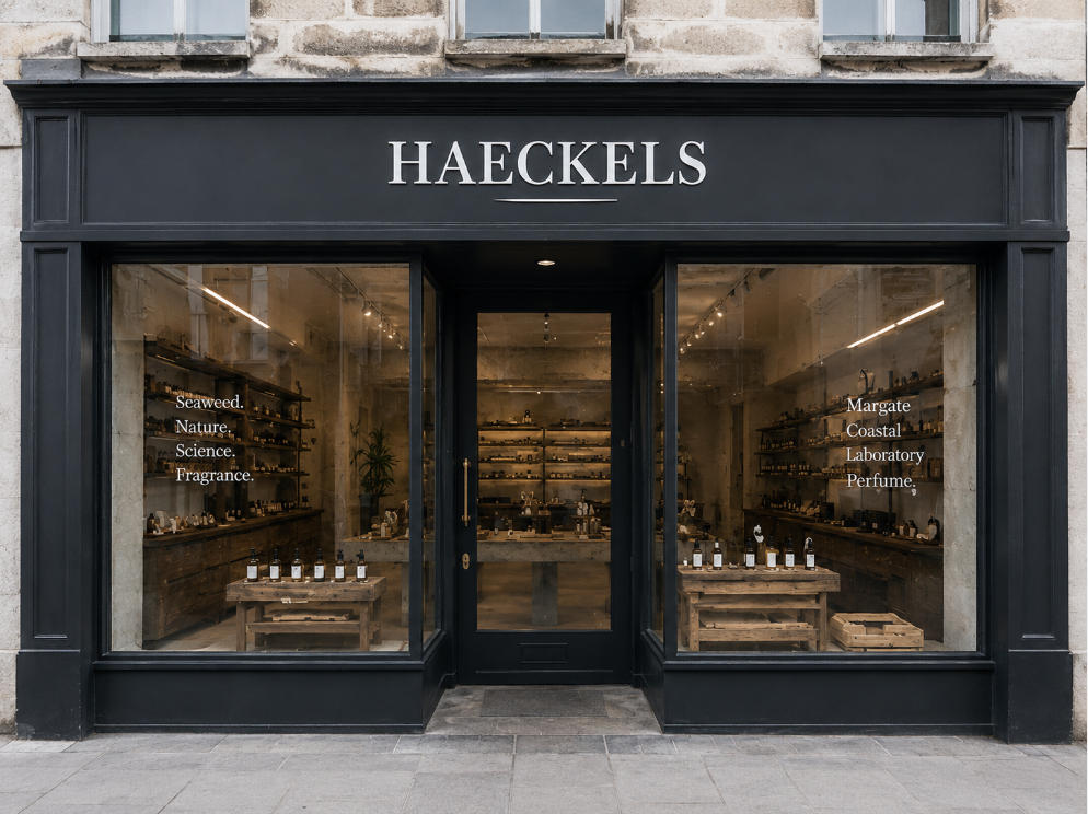 Reclaimed Wood Shelves | Haeckels Margate Coastal Perfume Lab